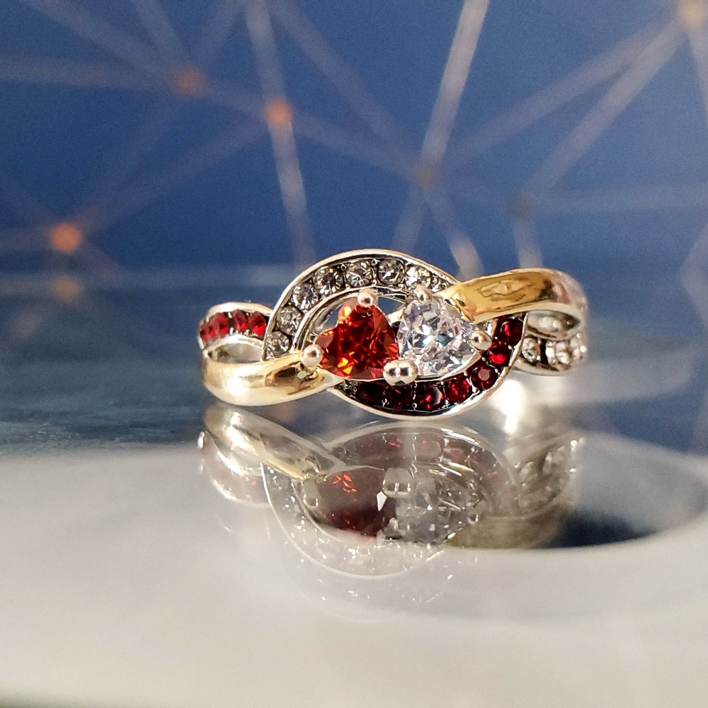 💎14KTGP .925 Multi Gemstone Infinity Ring